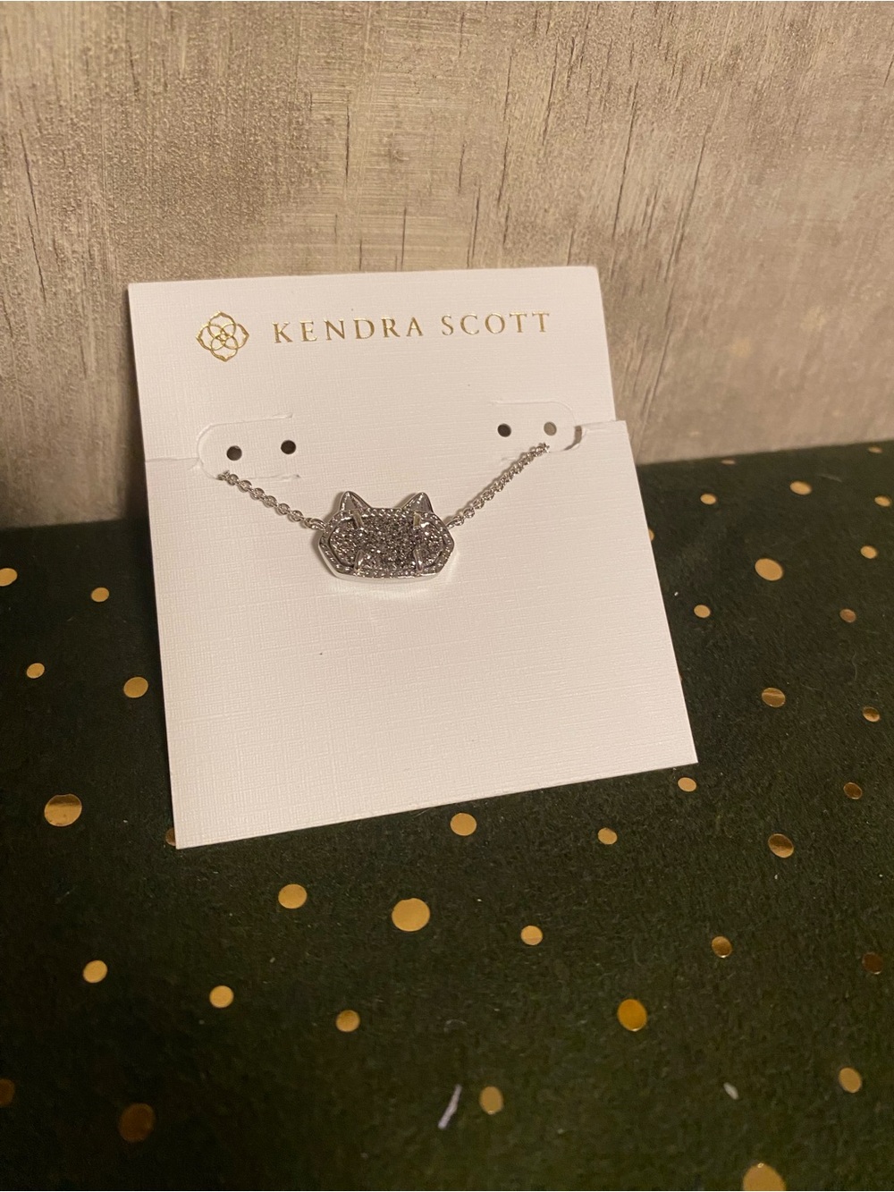 NWT Kendra Scott Silver Cat Pendant Necklace